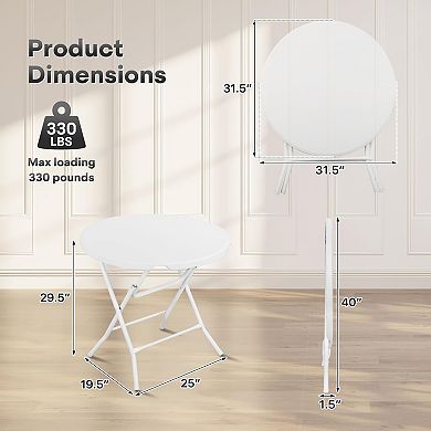 Cocktail Table,Bar Height Folding Table,Folding Round High Top Table,Portable Plastic Round Table