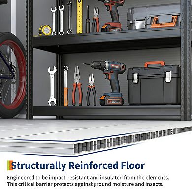 Plastic Outdoor Storage Shed With Floor,Resin Shed With Window,Garden Shed,Waterproof Tool Shed