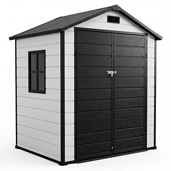 Plastic Outdoor Storage Shed With Floor,Resin Shed With Window,Garden Shed,Waterproof Tool Shed