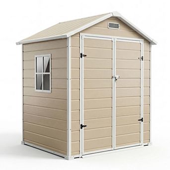 Plastic Outdoor Storage Shed With Floor,Resin Shed With Window,Garden Shed,Waterproof Tool Shed