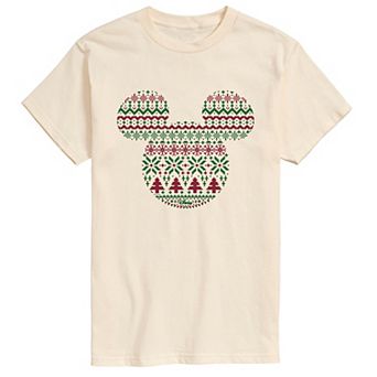 Men's Disney's© Mickey Mouse Fair Isle Holiday Short Sleeve Graphic T-Shirt
