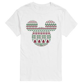 Men's Disney's© Mickey Mouse Fair Isle Holiday Short Sleeve Graphic T-Shirt