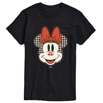 Men's Disney's© Minnie Mouse Plaid Patch Holiday Short Sleeve Graphic T-Shirt