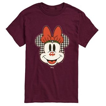 Men's Disney's© Minnie Mouse Plaid Patch Holiday Short Sleeve Graphic T-Shirt