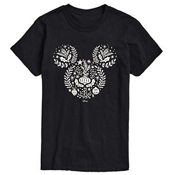 Men's Disney's© Mickey Mouse Scandinavian Christmas Silhouette Short Sleeve Graphic T-Shirt