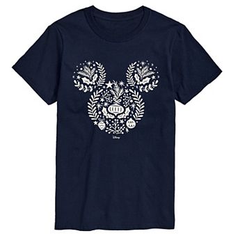 Men's Disney's© Mickey Mouse Scandinavian Christmas Silhouette Short Sleeve Graphic T-Shirt