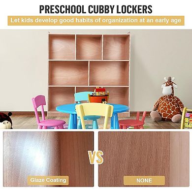 Sturdy 8-Section Classroom Cubby for Toy, Smooth Glaze Cubby for Kids, 8 Cubbies