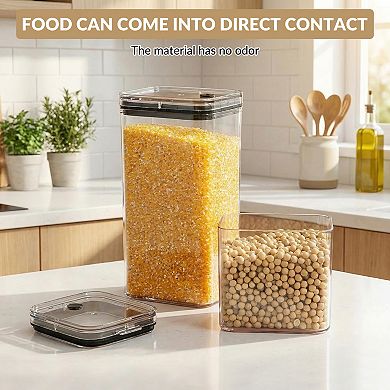 6Pcs Vacuum Seal Jars with Lids, Airtight Food Storage Containers for Kitchen Pantry
