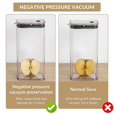 6Pcs Vacuum Seal Jars with Lids, Airtight Food Storage Containers for Kitchen Pantry