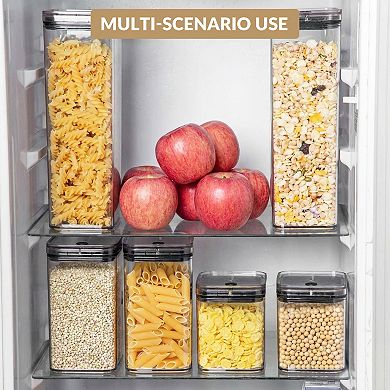 6Pcs Vacuum Seal Jars with Lids, Airtight Food Storage Containers for Kitchen Pantry