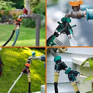 3/4" 2-Way Hose Splitter Adapter with Dual Shut-Off Valves