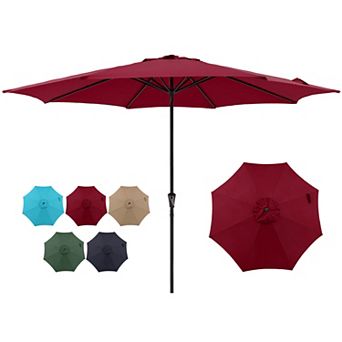 SUNSITT 11' Patio Umbrella, Outdoor Table Market Large Umbrella with 8 Steel Ribs and Crank