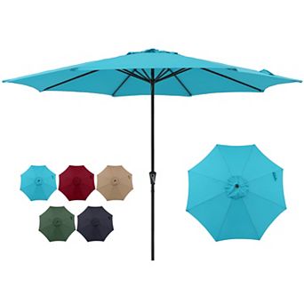 SUNSITT 11' Patio Umbrella, Outdoor Table Market Large Umbrella with 8 Steel Ribs and Crank