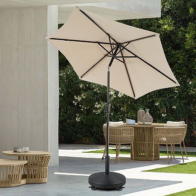 SUNSITT Patio Umbrella Base, Heavy-Duty Stand Resin Weights with Wheels