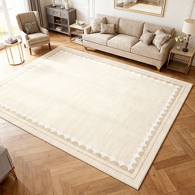Fashionwu Modern Solid Textured Rug for Bedroom Living Room Apartment Decor Soft Thin Indoor Carpet