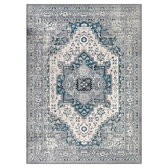 Fashionwu Vintage Rug Soft Thin Carpet for Living Room Washable Non Slip Mat for Bedroom