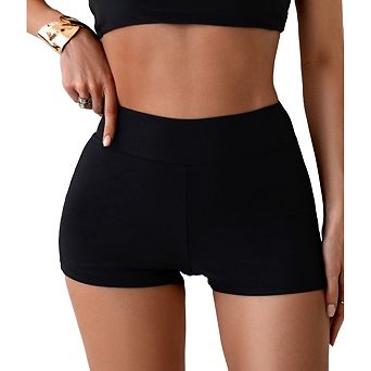 Women's High Waisted Swim Boyshorts - Tummy Control Bathing Suit Bottoms