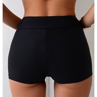 Women's High Waisted Swim Boyshorts - Tummy Control Bathing Suit Bottoms
