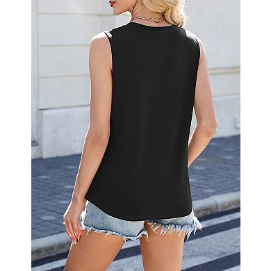 Women's V-Neck Sleeveless Blouse Soft Summer Top