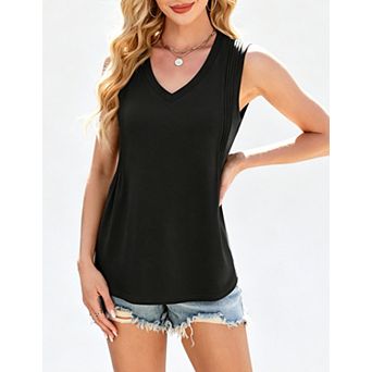 Women's V-Neck Sleeveless Blouse Soft Summer Top