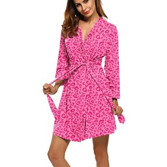 Zeagoo Bathrobe for Women Short Knit Summer Knee Length Robes 3/4 Sleeve Robe Loungewear