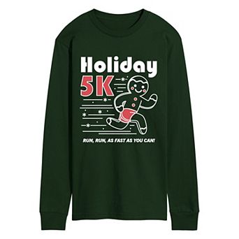 Men's Holiday 5K Gingerbread Man Long Sleeve Graphic T-Shirt
