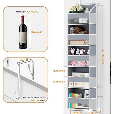 Our heavy duty door organizer hanging unit features reinforced stitching and sturdy support boards t