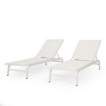 Wicker Chaise Lounge With Reclining Backrest For Outdoor Pool Deck