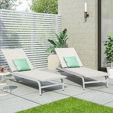 Wicker Chaise Lounge With Reclining Backrest For Outdoor Pool Deck