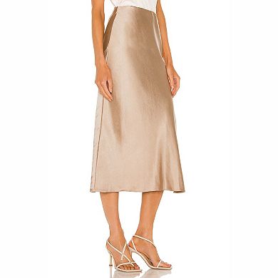 Women's Satin Slip Midi Skirt
