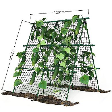 A-Frame Garden Trellis Climbing Plant Outdoor Support Fruit Vegetable Cucumber Trellis Raised Bed
