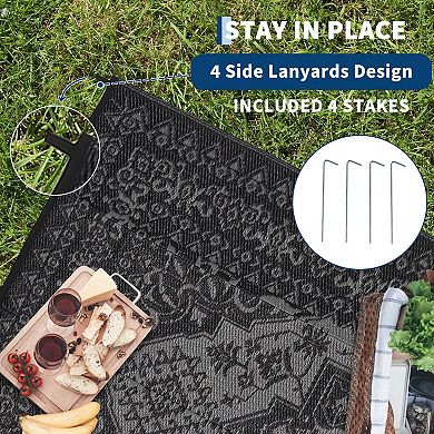 Outdoor Rugs, Reversible Waterproof Patio Carpet, Plastic Straw Rug Sun-Resistant RV Mat
