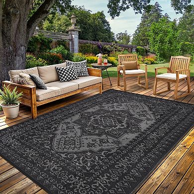 Outdoor Rugs, Reversible Waterproof Patio Carpet, Plastic Straw Rug Sun-Resistant RV Mat