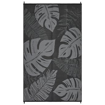 Modern Tropical Leaf Outdoor Rug Waterproof Plastic Straw Carpet UV-Resistant Reversible Mat