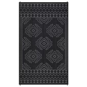 Modern Outdoor Plastic Straw Rug Waterproof Patio Rug with Stakes, Foldable Portable Camping Mat
