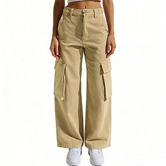 Women's High Waist Wide Leg Cargo Pants Casual Utility Pocket Pants for Streetwear & Everyday Wear