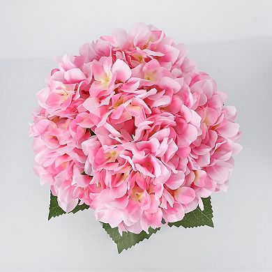 ANIXOL Life like Artificial Hydrangea Flowers with Glass Vase and Faux Water