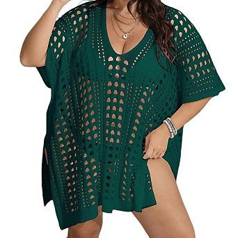 Womens Swimsuit Cover Up Hollow Out Swimwear Beach Bathing Suit Bikini Coverups