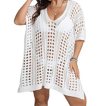 Womens Swimsuit Cover Up Hollow Out Swimwear Beach Bathing Suit Bikini Coverups