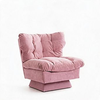 Modern Chenille Swivel Accent Chair 360° Rotating Lounge Armchair, Wide Ergonomic Seat