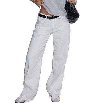 Women High Waisted Wide Leg Jeans Relaxed Baggy Denim Pants