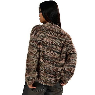 Women's Button-Up Oversized Knit Sweater Coat - Drop Shoulder Long Sleeve Casual Outerwear