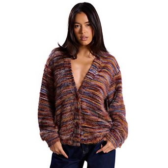 Women's Button-Up Oversized Knit Sweater Coat - Drop Shoulder Long Sleeve Casual Outerwear