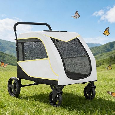 Heavy-Duty All-Terrain Pet Stroller Wagon for Medium and Large Dogs - Dual Entry