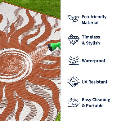 Outdoor Rug, Reversible Waterproof Plastic Straw Mat for Patio, Balcony, Outdoor Carpet