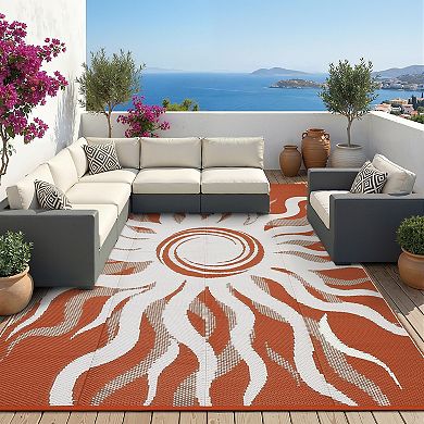 Outdoor Rug, Reversible Waterproof Plastic Straw Mat for Patio, Balcony, Outdoor Carpet