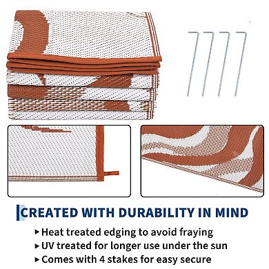 Outdoor Rug, Reversible Waterproof Plastic Straw Mat for Patio, Balcony, Outdoor Carpet