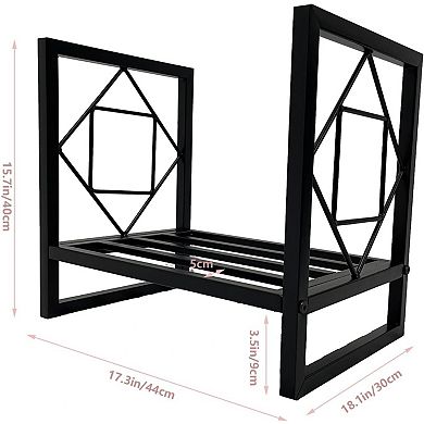 Square Firewood Rack Indoor/Outdoor Log Holder for Fireplace & Wood Stove