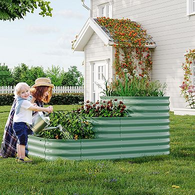 3-Tier Galvanized Steel Raised Garden Bed Kit, Sturdy Outdoor Flower Pot for Vegetables