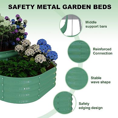 3-Tier Galvanized Steel Raised Garden Bed Kit, Sturdy Outdoor Flower Pot for Vegetables